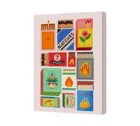 Benjamin Tate Design Contemporary Matches Themed Canvas Wall Art Print With Deep Wooden Frame