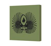 Benjamin Tate Design Contemporary Olive Green Canvas Art Print With Deep Gallery Frame