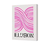 Benjamin Tate Design Contemporary Pink Abstract Canvas Art Print With Deep Wood Gallery Frame