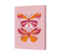 Benjamin Tate Design Contemporary Pink Butterfly Canvas Art Print Two Butterflies Uk Made