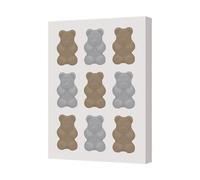 Benjamin Tate Design Contemporary Teddy Bear Canvas Art Print Grid Uk Made Deep Frame