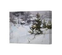 Benjamin Tate Design Contemporary Winter Landscape Canvas Art Print Handmade In Uk