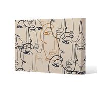 Benjamin Tate Design Continuous line drawing of faces (Canvas Print) / 61 x 91 x 4cm in Natural | Size: 61 x 91 x 4 cm Benjamin Tate Design Natural 61 x 91 x 4 cm