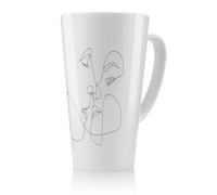 Benjamin Tate Design Couple Kiss In Line Art Designer Latte Mug, Stunning Designer Mug Fit For Any Home, Treat Yourself Or A Loved One