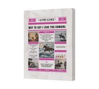 Benjamin Tate Design Cowgirl Canvas Wall Art Print With Deep Wood Frame Handmade In United Kingdom