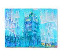 Benjamin Tate Design Crazy Blue Ben Glass Chopping Board in Natural Benjamin Tate Design Natural