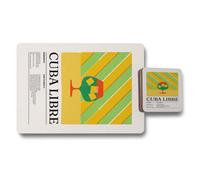 Benjamin Tate Design Cuba Libre Placemats And Coasters Set 12 With Designer Artwork And Wood Bottom