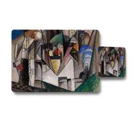 Benjamin Tate Design Cubist Cityscape Placemats And Coaster Set Artwork For Dining