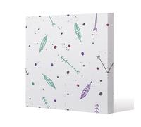 Benjamin Tate Design Cute cartoon seamless vector pattern with feathers & arrows in boho style (Canvas Print) / 46 x 46 x 4cm | Size: 46 x 46 x 4 cm Benjamin Tate Design Natural 46 x 46 x 4 cm