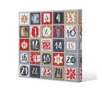 Benjamin Tate Design December advent calendar (canvas) / 61 x 61 x 4cm in Natural | Size: 61 x 61 x 4 cm Benjamin Tate Design Natural 61 x 61 x 4 cm