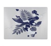 Benjamin Tate Design Decorative Leaf Prints Glass Chopping Board