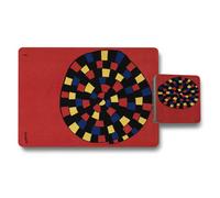 Benjamin Tate Design Designer Art Placemat And Coaster Twelve Piece Set With Wood Base Using High End Print Technology Limited Edition