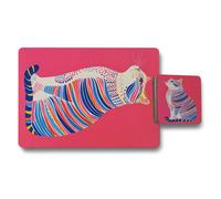 Benjamin Tate Design Designer Artwork Collection Placemat And Coaster Set With High End Print Technology Limited Edition