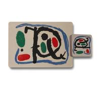 Benjamin Tate Design Designer Artwork Placemat And Coaster Set With Wood Base For Home Dining, Limited Edition
