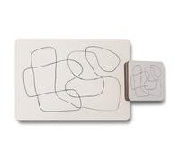 Benjamin Tate Design Designer Artwork Placemat And Coaster Set With Wood Base In Trend Collection Limited Edition Set Of 12