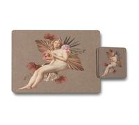 Benjamin Tate Design Designer Artwork Placemat And Coaster Set With Wood Bottom And High End Print Technology Limited Edition
