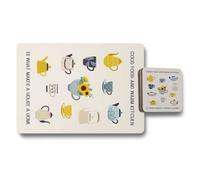 Benjamin Tate Design Designer Artwork Placemat And Coaster Set With Wood Bottom And Limited Edition High End Print Technology