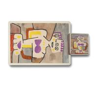 Benjamin Tate Design Designer Artwork Placemat And Coaster Set With Wood Bottom Exclusive Home Collection