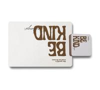 Benjamin Tate Design Designer Artwork Placemat And Coaster Set With Wood Bottom For Exclusive Home Dining Tables