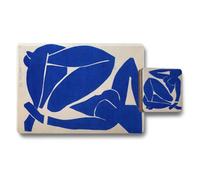 Benjamin Tate Design Designer Artwork Placemat And Coaster Set With Wood Bottom From Premium Collection For Modern Tables