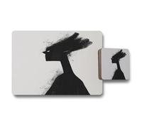 Benjamin Tate Design Designer Artwork Placemat And Coaster Set With Wood Bottom High End Print Limited Edition