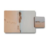 Benjamin Tate Design Designer Artwork Placemat And Coaster Set With Wood Bottom Premium Edition Set Of 12 For An Elegant Table