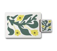Benjamin Tate Design Designer Artwork Placemat Coaster Set Of 12 With Wood Bottom High End Print Collection Exclusive