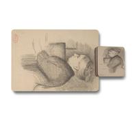 Benjamin Tate Design Designer Artwork Placemat Coaster Set With Wood Backing From The Luxe Atelier Collection Limited Edition