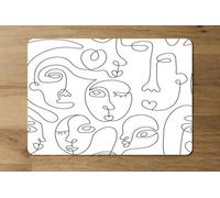 Benjamin Tate Design Designer Artwork Placemat Coaster Set With Wood Bottom From The Trend Collection Edition Series