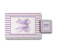 Benjamin Tate Design Designer Artwork Placemats And Coasters Set Lavender Bow Premium Print Wood Backing Limited Edition