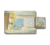 Benjamin Tate Design Designer Artwork Placemats And Coasters Set Wood Base High End Print Technology Exclusive Collection