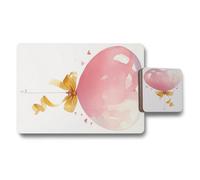 Benjamin Tate Design Designer Balloon Art Placemat And Coaster Set Wood Backed High End Print 12 Piece Limited Edition