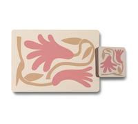 Benjamin Tate Design Designer Floral Placemat And Coaster Set With Wood Bottom And High End Print Technology Limited Edition