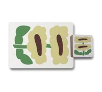 Benjamin Tate Design Designer Floral Placemat And Coaster Set Wood Bottom High End Print Exclusive Collection