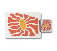 Benjamin Tate Design Designer Placemat And Coaster Set With Wood Bottom And High End Print Artwork From The Studio Collection