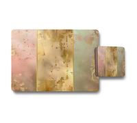 Benjamin Tate Design Designer Placemats And Coasters Set In Gold Foil Abstract Art Limited Edition Collection
