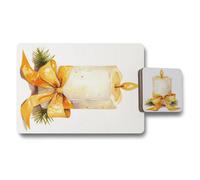 Benjamin Tate Design Designer Print Placemat And Coaster Set 12Pc With Wood Bottom Limited Edition Luxe Artwork Collection