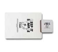 Benjamin Tate Design Designer Print Placemat And Coaster Set With Wood Base From Premium Artwork Collection Limited Edition