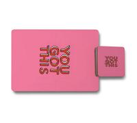 Benjamin Tate Design Designer Wood Bottom Placemat And Coaster Set With Pink You Got This Artwork Exclusive Edition