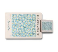 Benjamin Tate Design Deville Flower Market Collection Placemat And Coaster Set With Wood Bottom Limited Edition
