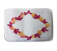 Benjamin Tate Design Diamond Autumn Reath Soft Bathmat in Orange Benjamin Tate Design Orange