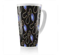Benjamin Tate Design Diamond Necklaces Latte Mug, Stunning Designer Mug Fit For Any Home, Treat Yourself Or A Loved One