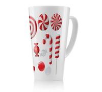 Benjamin Tate Design Different Red And White Candies Dining Latte Mug, Stunning Designer Mug Fit For Any Home, Treat Yourself Or A Loved One