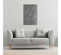 Benjamin Tate Design Drawing of a couple in one line (Canvas Print) / 31 x 41 x 4cm in Natural | Size: 31 x 41 x 4 cm Benjamin Tate Design Natural 31 x 41 x 4 cm