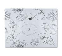 Benjamin Tate Design Drawn Nautical Elements Glass Chopping Board in Natural Benjamin Tate Design Natural