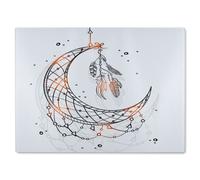 Benjamin Tate Design Dream Catcher With Crescent Moon Glass Chopping Board in Natural Benjamin Tate Design Natural