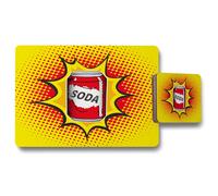 Benjamin Tate Design drink soda fast food vector illustration in pop art retro style placemat coaster set in Natural Benjamin Tate Design Natural