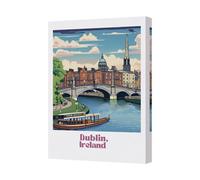 Benjamin Tate Design Dublin Ireland Canvas Art Print With Deep Wooden Frame Wall Decor