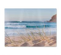 Benjamin Tate Design Dune pacific ocean Designer Glass Chopping Board in Natural Benjamin Tate Design Natural
