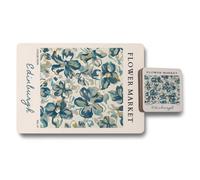 Benjamin Tate Design Edinburgh Flower Market Placemat Coaster Set In Wood Backed Floral Artwork Limited Edition